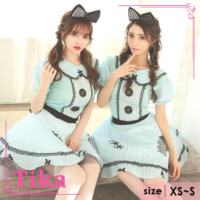 ハロウィン コスプレ 衣装 仮装 お化けの日 からくりドール コスチュームセット ミニ ワンピース カチューシャ 人形 ハロウィンコスプレ