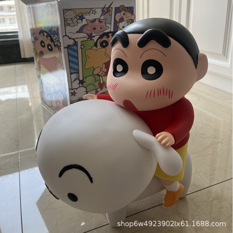 しんちゃんがシロに乗る阿呆がシロに乗るクレヨンしんちゃんフィギュア1対1の超大型置物潮玩ぬいぐるみ