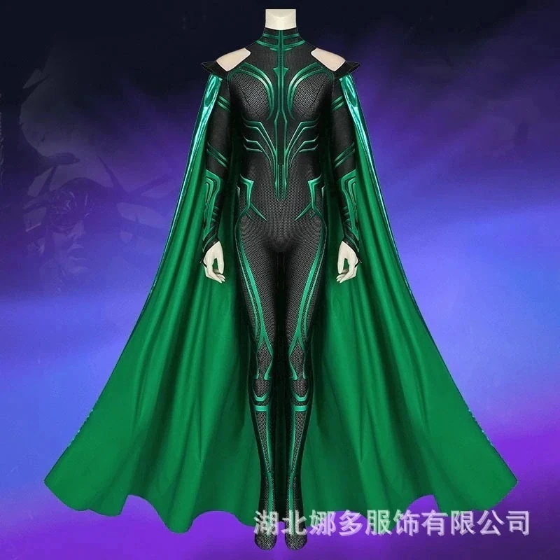 ソー: ラグナロク 死の女神ヘラ タイトな服 マント セット ハロウィン パフォーマンス コスチューム 女性用