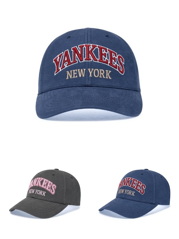 3ACPV285N ヒップ ストリート レタリング ストラクチャー ベースボールキャップ ニューヨーク ヤンキース 正規品保証 関税負担なし 韓国限定販売 男女共用