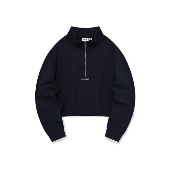 長袖Tシャツ CQK CO2303CR65-NA ウーマン ハーフジップ ストリング スウェットシャツ Navy