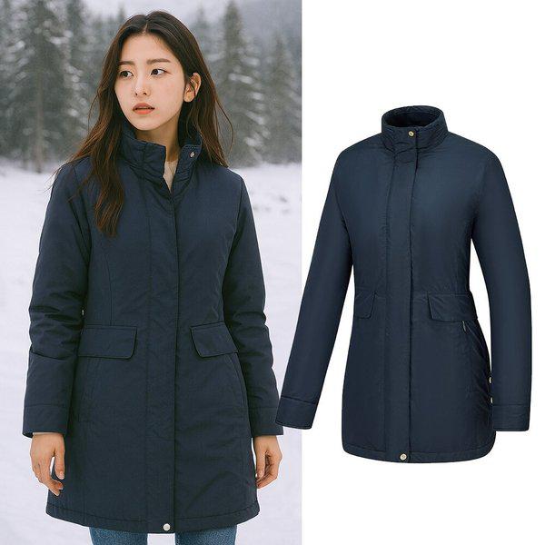 女性冬ダイヤモンドキルティング中期丈保温登山用パッド入りジャケットKSC673RJ7W