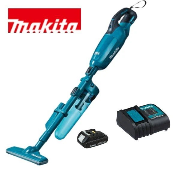 当店だけ！バッテリー充電器も1年保証! マキタ コードレス掃除機 18V 青 カプセル式 CL280FDZ + ロック付サイクロンアタッチメント + 軽量バッテリー BL1820B + 静音充電器DC