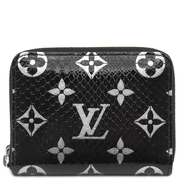 ルイヴィトン LOUIS VUITTON コインケース ジッピー コインパース パイソン ノワール シルバー金具 黒 シルバー 財布 小銭入れ N97059 RFID 【箱】【中古】