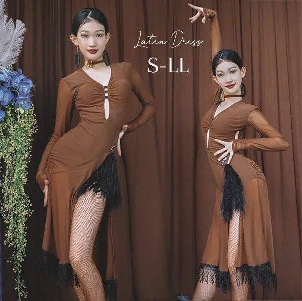 ラテン 衣装 ラテンドレス 社交ダンス衣装 ダンスウエア 豪華なドレス チャチャ サンバ スリム ステージ衣装 レディース ドレス ラテンダンス 舞踏会 演出用 出演 ドレス ワンピース ラテンダンス
