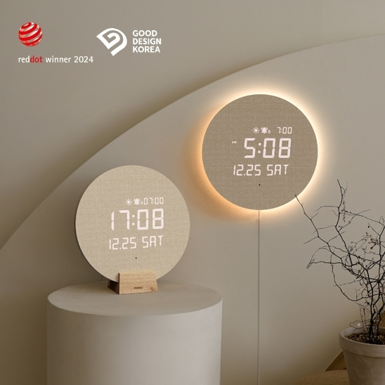 フルムーン バックライト ムード灯 led 壁時計 韓国時計 韓国雑貨