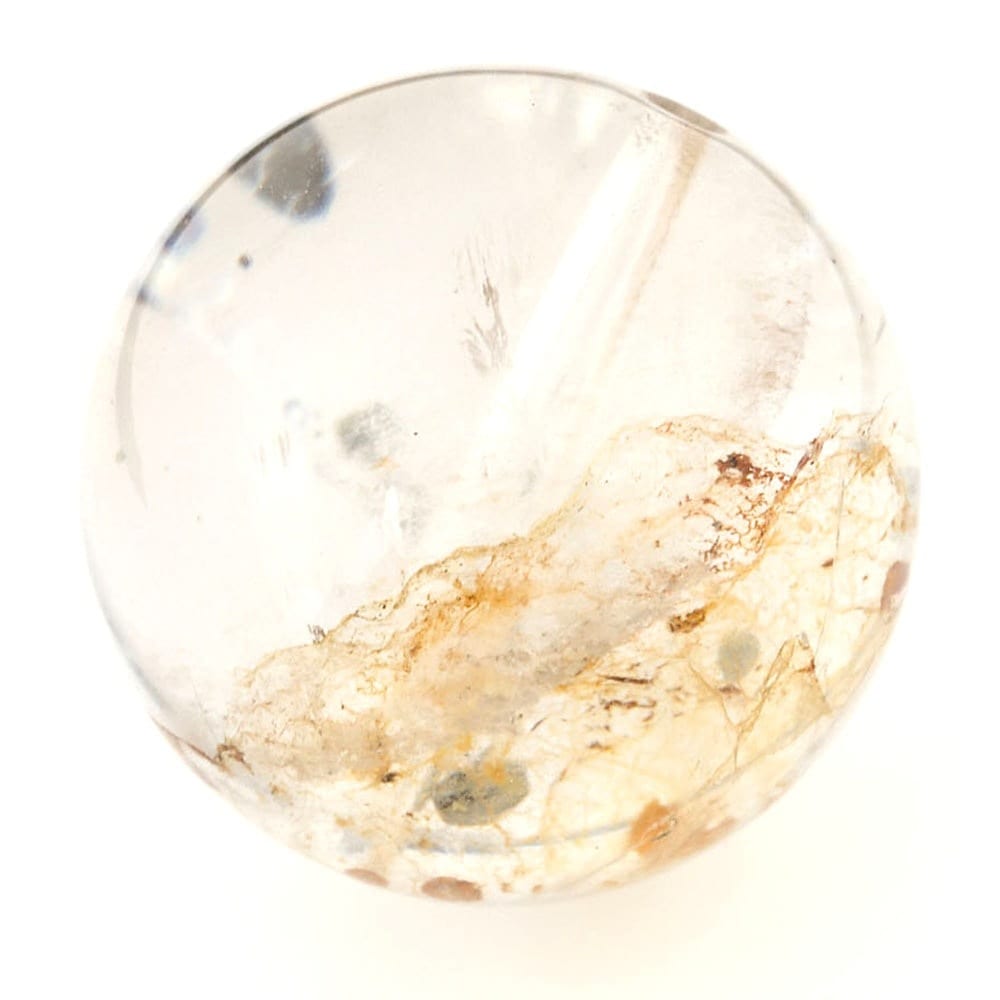 「1点もの 現品」 1粒売り 天然 オーラクォーツ ブラジル産 14mm パワーストーン バラ売り 天然石 パワーストーン ばら売り ビーズ 穴あき 1玉売り アクセサリー パ zz000122-ad