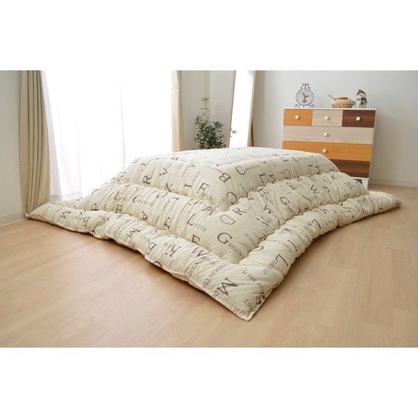 1151140140103 こたつ布団 正方形 掛け単品 インド綿 ラックス アイボリー 205×205cm メーカー直送
