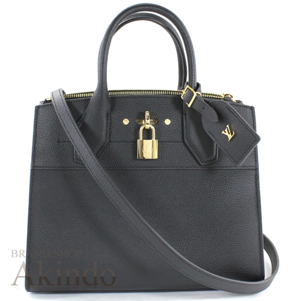 【新品】ルイヴィトン ハンドバッグ シティ スティーマー PM LV ロゴ レザー 本革 ブラック 黒 2Way ショルダーバッグ M53028 レディース LOUIS VUITTON 斜め掛け 肩掛