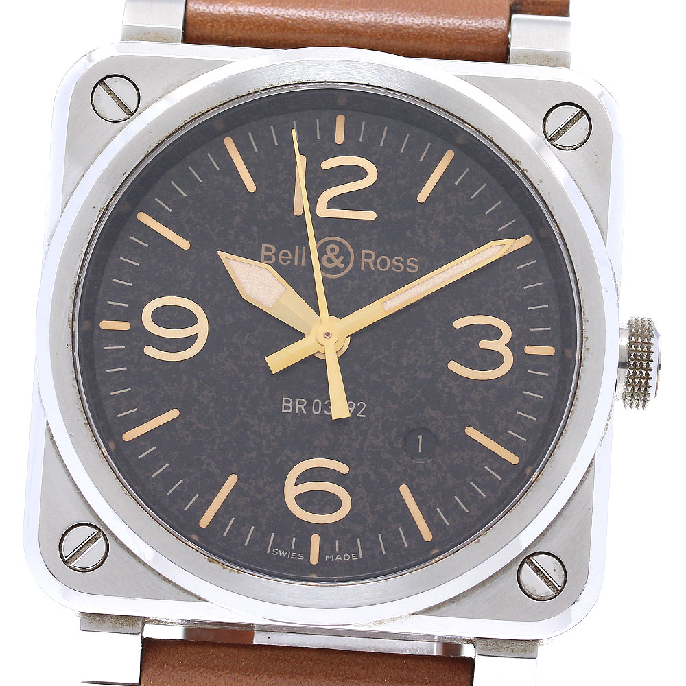 ベル＆ロス Bell＆Ross BR03-92-ST-G-HE/SCA2 ゴールデンヘリテージ デイト 自動巻き メンズ 箱付き_838767【中古】