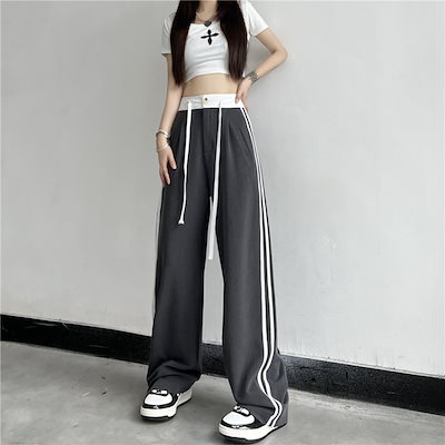 ワイドパンツ 2ストライプス トラックパンツ 　ウエ...のサムネイル