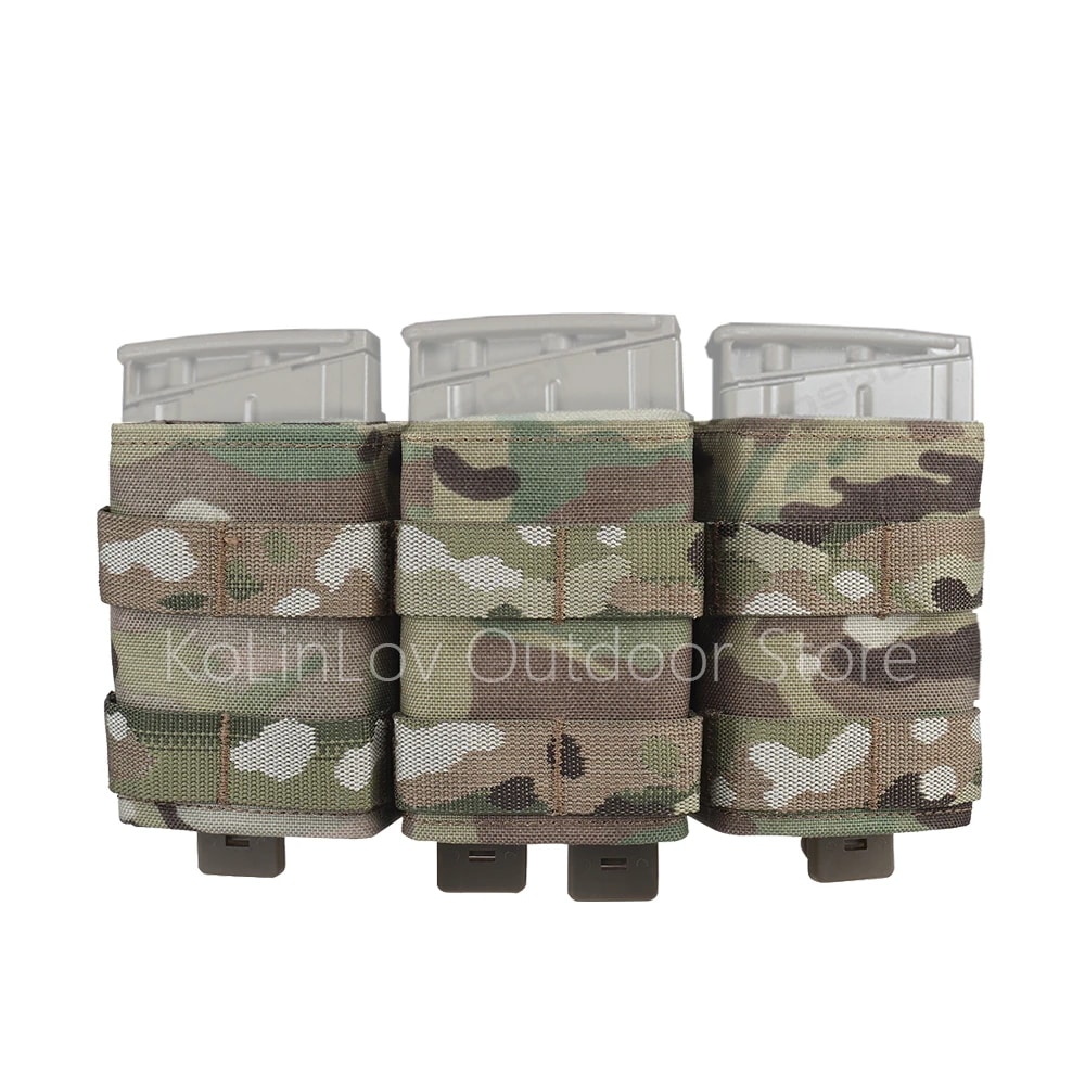 MOLLE-タクティカルトリプルマグバッグ クイック7.62 M4 エアソフト ハンティングベスト プレートホルダー