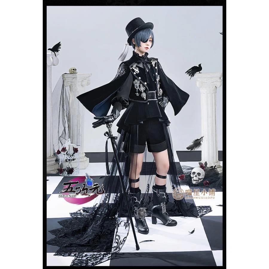 黒執事　コスプレ　シエル・ファントムハイヴ　15周年礼服　衣装セット　中世貴族風　ウィッグ　靴　追加可