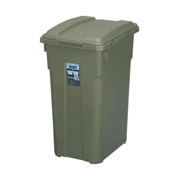 （まとめ） 新輝合成TONBO 連結カラー分別ペール 45L カーキグリーン 02068-2 1台 [x3セット]