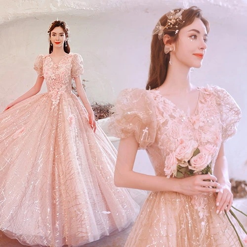 カラードレス ウエディング 結婚式 二次会 前撮り 花嫁 演奏会 ロング 大きいサイズ 披露宴 ブライダル 発表会 パーティードレス 小さいサイズ 花柄 ピアノ 挙式 イベント コンサート Aライン