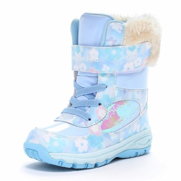 ムーンスター ウィンター ブーツ 防水 子供靴 キッズ スノー シューズ 女の子 かわいい 靴 長靴 雨靴 moonstar MF WC061 サックス [2024年秋冬新作] 8月9日発売