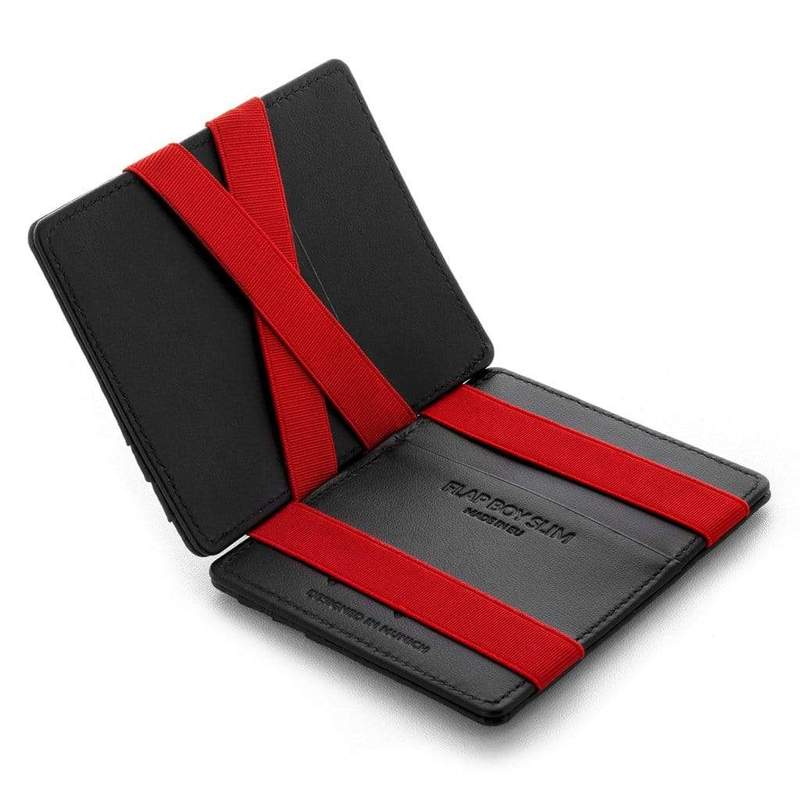 Flap Boy Slim Dot Hole with Red 革 財布 カードケース 二つ折り メンズ 1,JJ-FBS_12