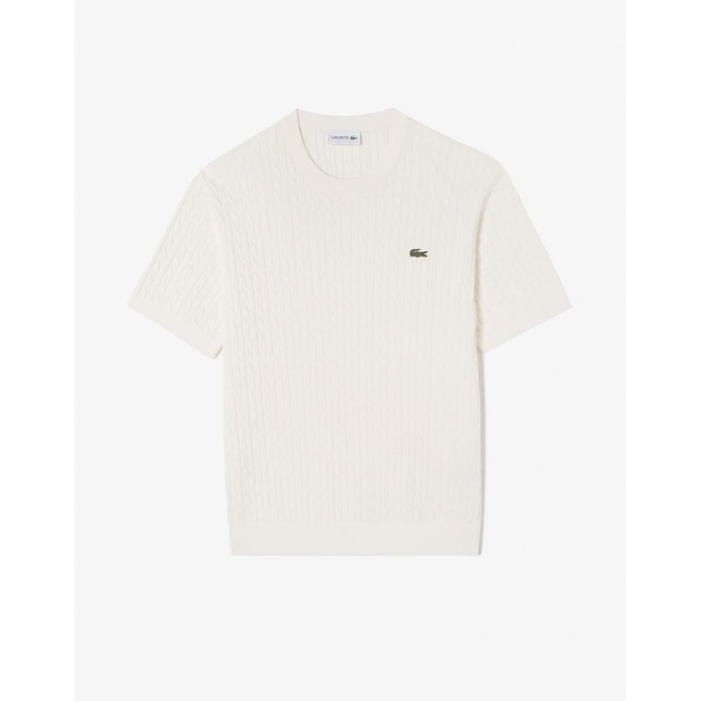 ラコステ メンズ 半袖 ケーブル クルーネック セーター AH207E-55G XFJ