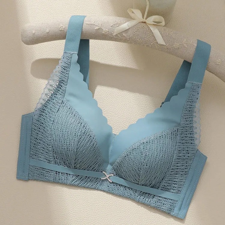 【1点ご購入 で10点プレゼントいたします】ブラジャーは小さな胸を集めて副乳を上に載せて下垂防止調整型の中厚ワイド肩ベルトのスチールリングなし下着を収納する