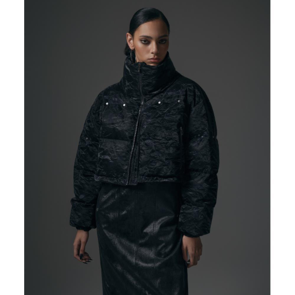 TREEMINGBIRD Rivet Point Crack Wrinkle Padding Jumper B