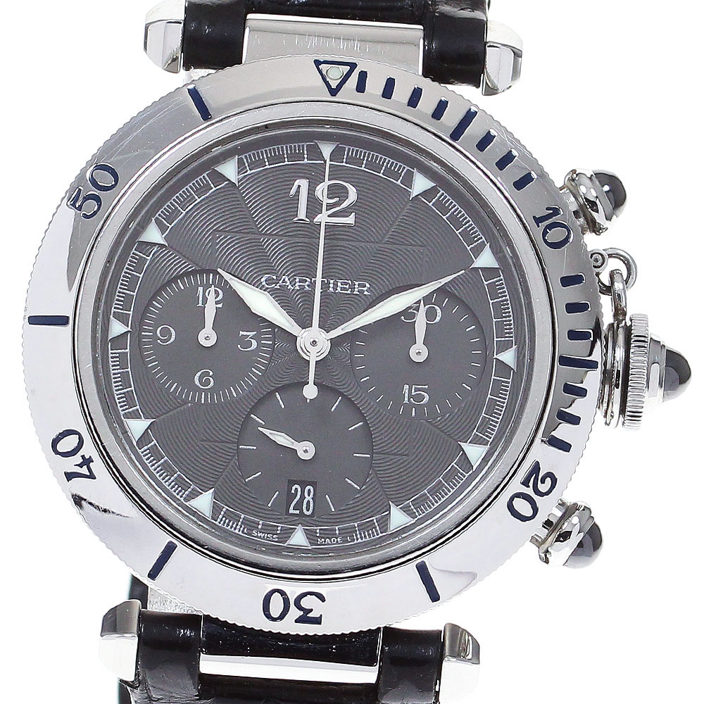 カルティエ CARTIER W3105155 パシャ 38ミリ クロノグラフ デイト 自動巻き メンズ _826956【中古】