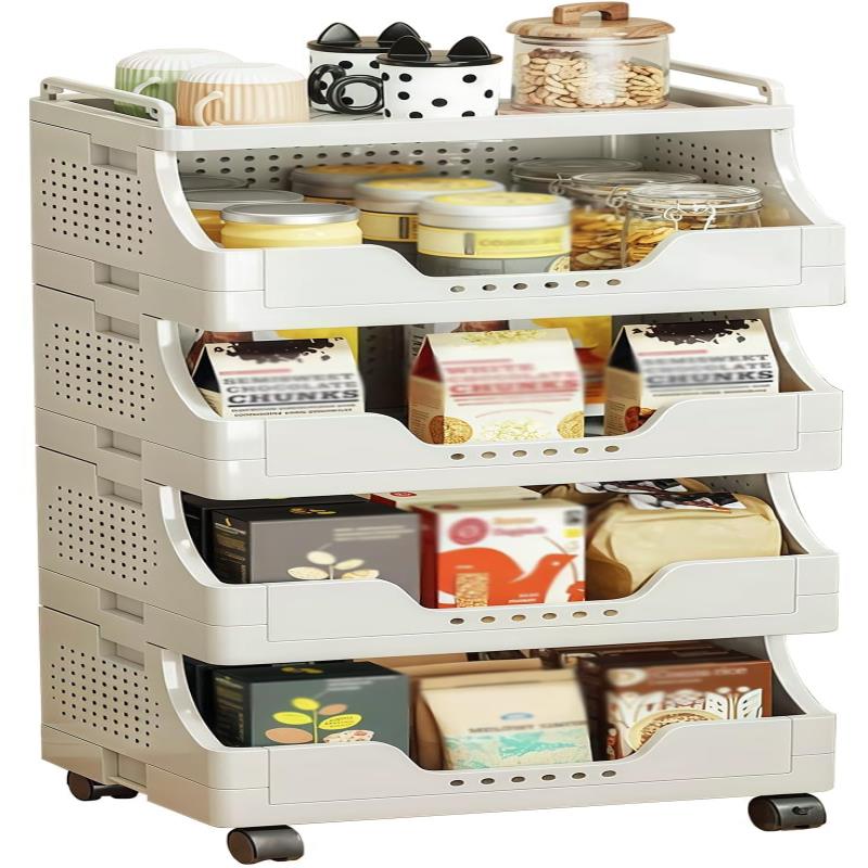 収納ワゴン キッチンワゴン キッチンラック 5段 幅42x奥行き29x高さ101.5cm 折りたたみ可能 収納カート キャスター付き 移動に便利 多機能 省スペース 隙間収納 組立簡単 バスルーム 洗