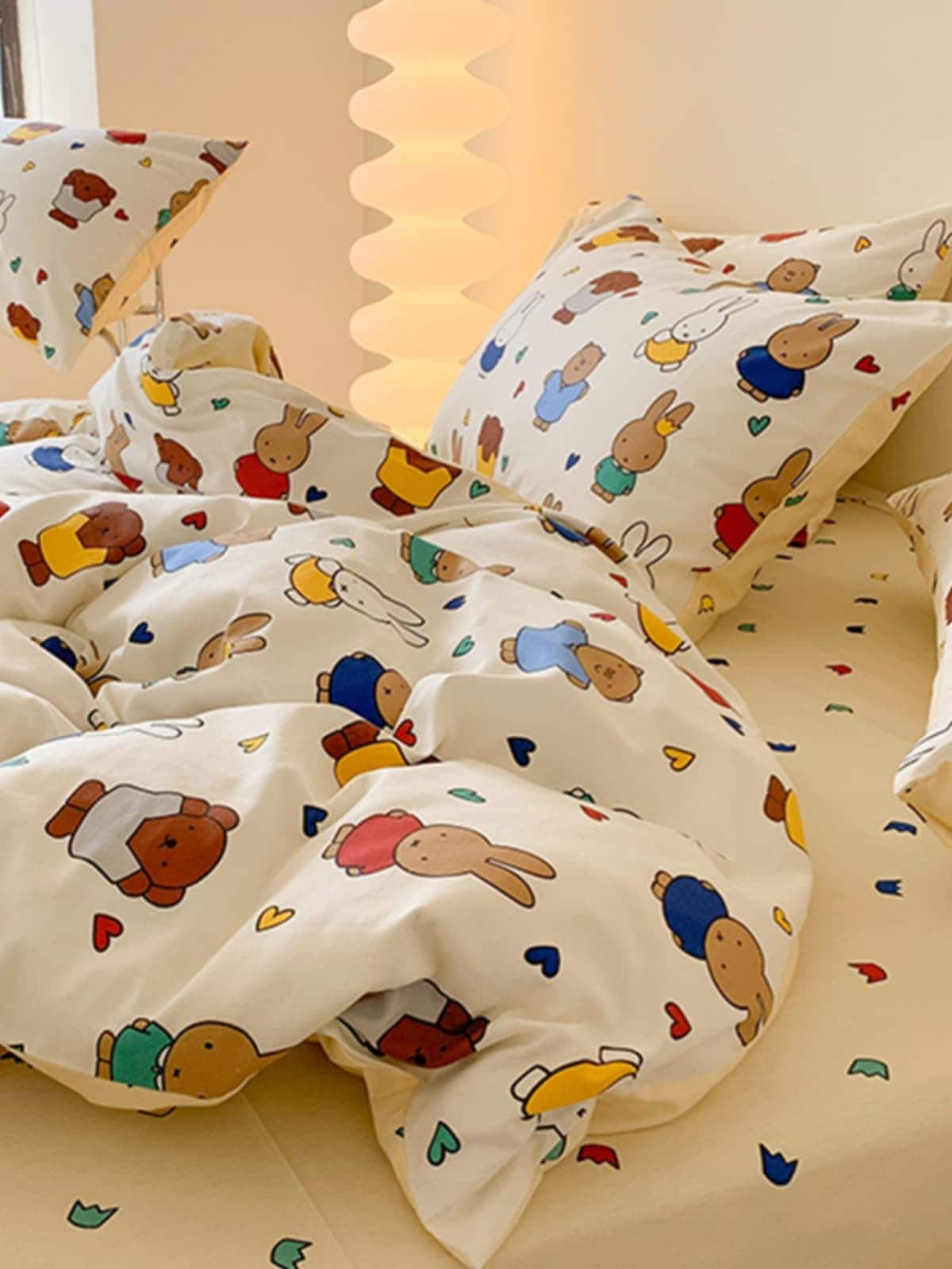 超人気 ミッフィー 布団カバーミッフィー うさぎ 掛け布団カバー 綿100 150x200230 女子寮大判掛け布団カバーセット