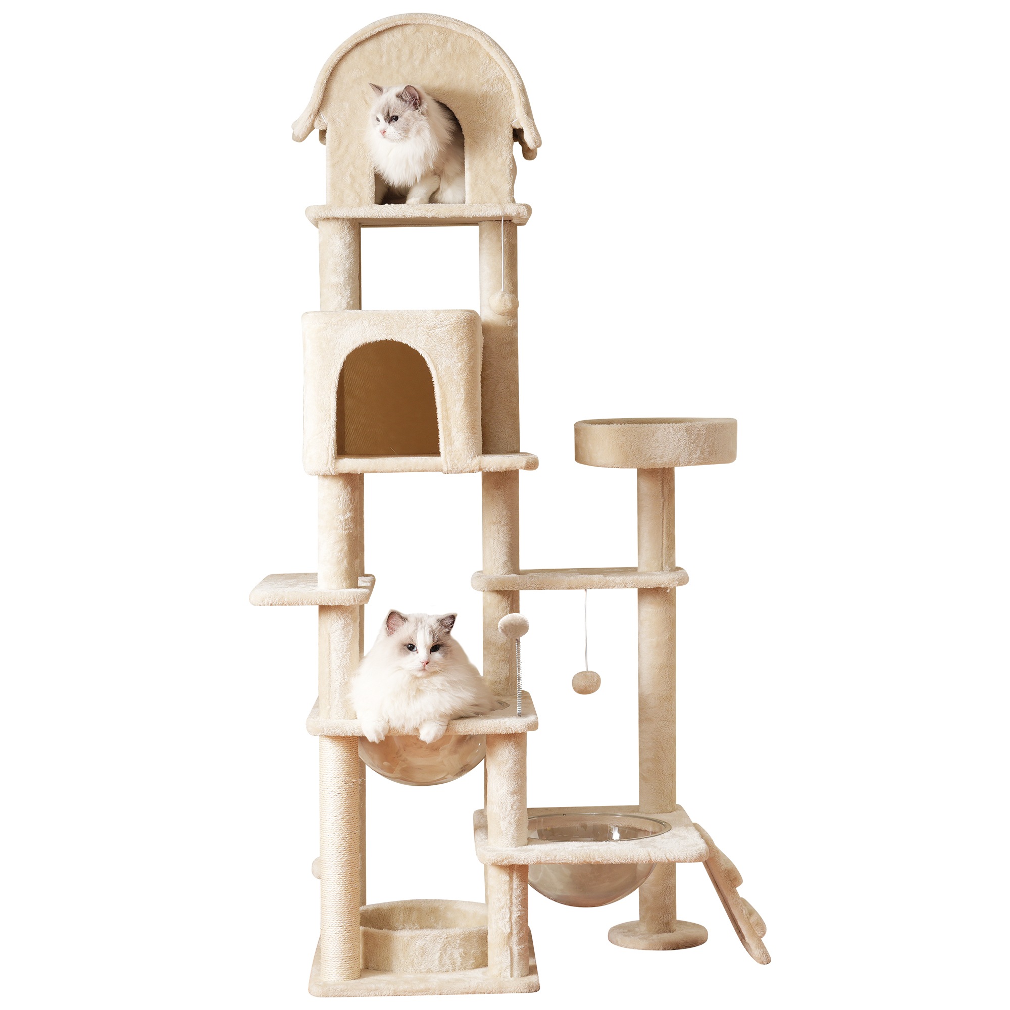 【2点購入で150OFF】【国内即発送】キャットタワー ネコタワー 猫タワー 多頭飼い 高さ174cm 宇宙船 隠れ家 据え置き型 ネコ タワー おしゃれ タワー 大型 可愛い ポンポンおもちゃ 付き 16,264円