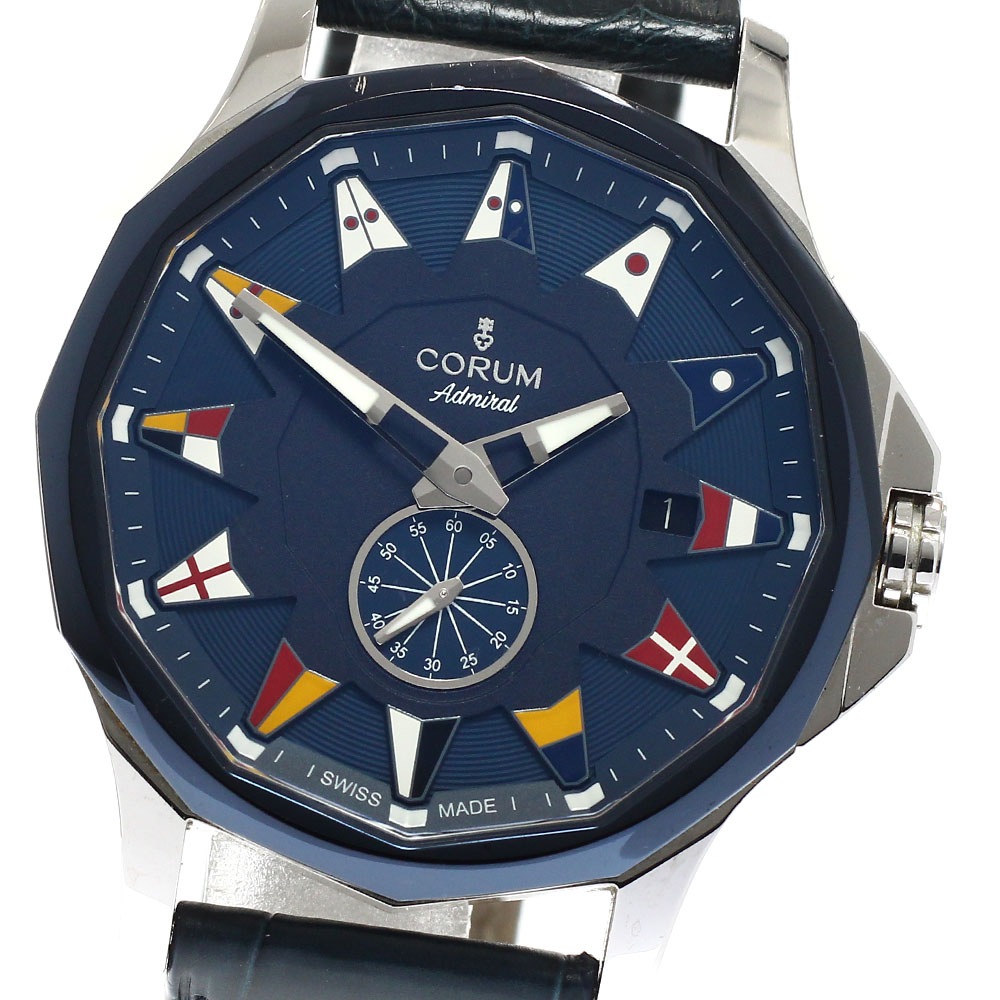 コルム CORUM 395.113.20/0F03 AB50 アドミラル レジェンド42 スモールセコンド デイト 自動巻き メンズ 箱・保証書付き_939554【中古】