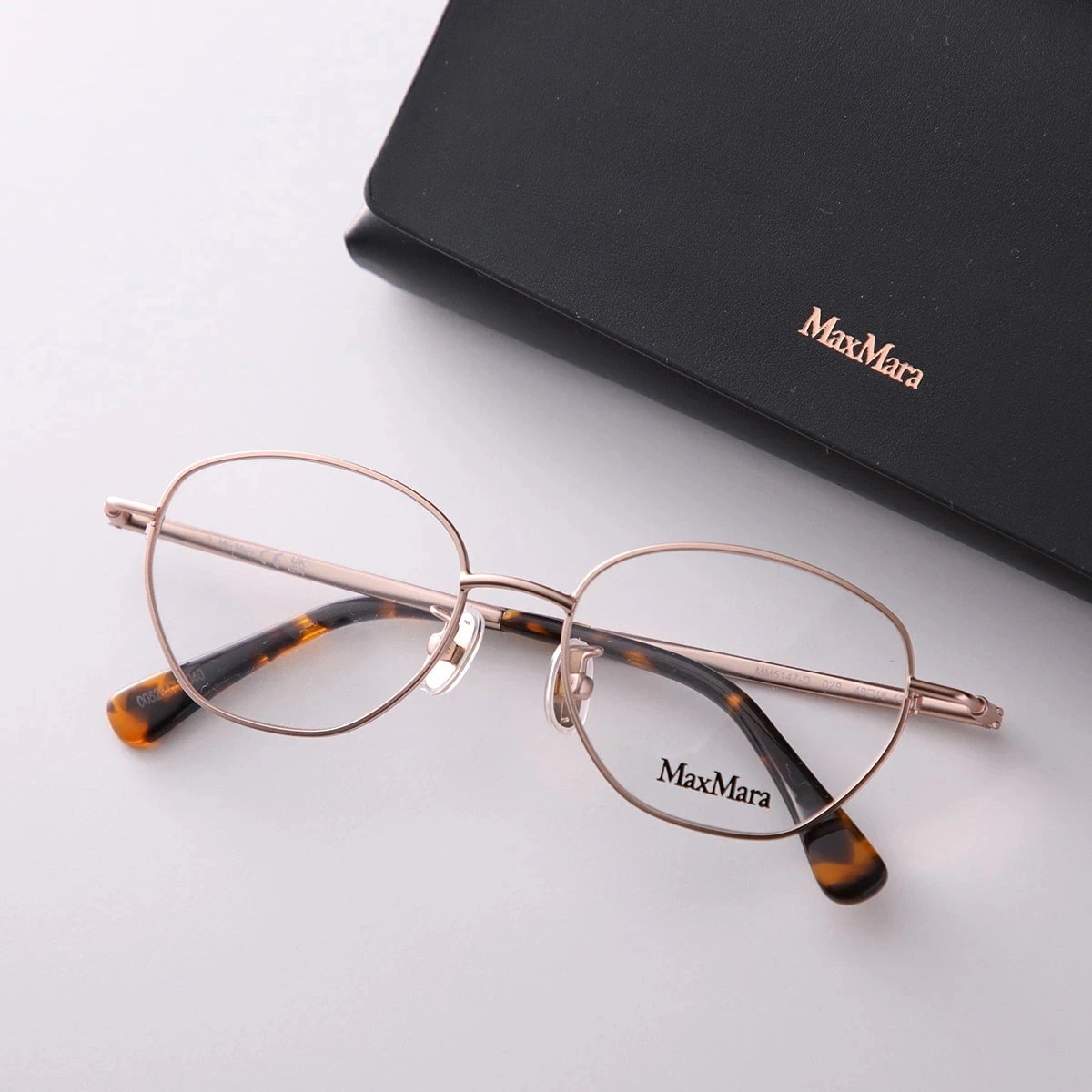 MAX MARA マックスマーラ メガネ MM5147-D レディース ウェリントン型 クリングスタイプ メタルフレーム 細フレーム アジアンフィット【日本企画】