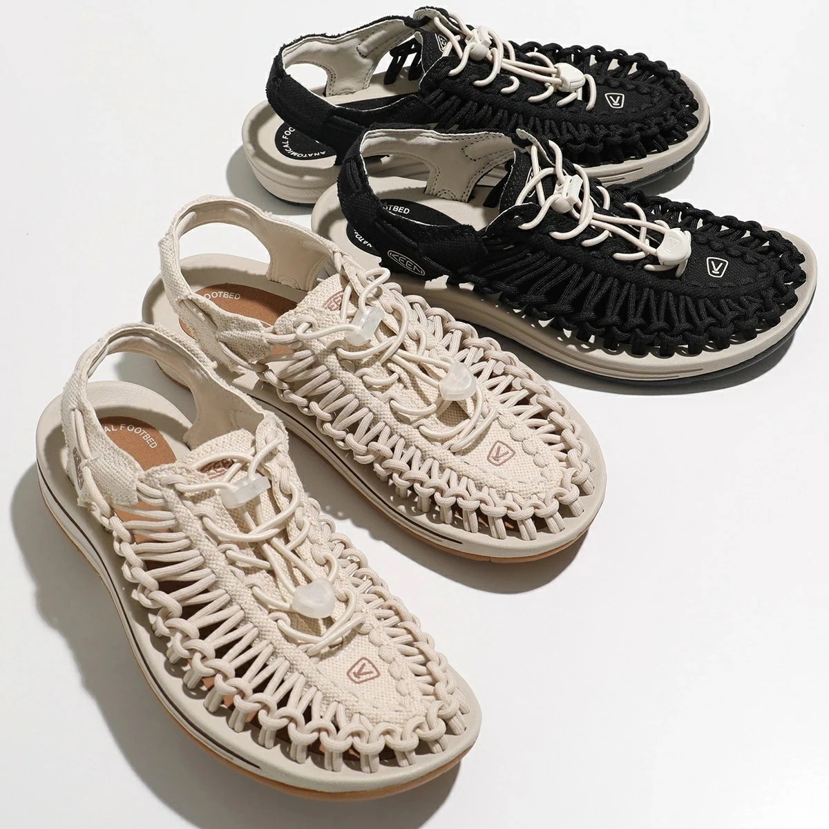 KEEN キーン サンダル UNEEK CANVAS ユニーク キャンバス 1026231 1028565 レディース バンジーコード 軽量 ロゴ シューズ 靴 カラー2色