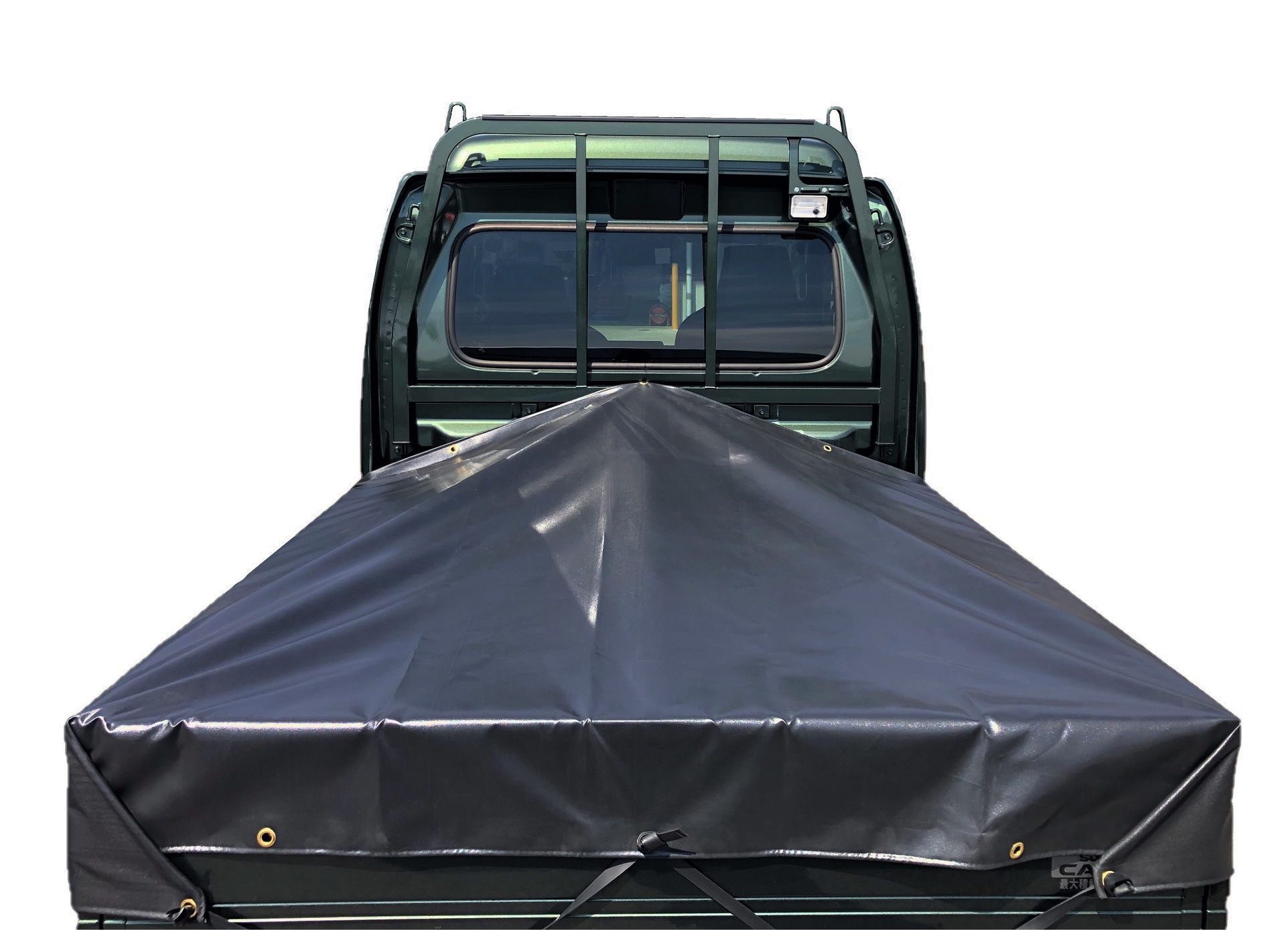 スーパーキャリイシート スロープ型 シート単品 ブラック (前部)2.0ｍｘ(後部)1.9ｍｘ(長さ)1.7ｍ コードゴム4ｍｘ2本付き 台形シート