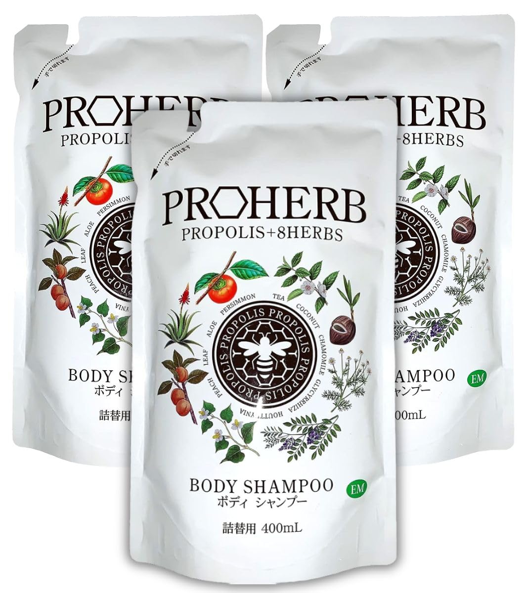 プロハーブ EM ボディシャンプー ボディソープ ボディウオッシュ (詰替：3袋)