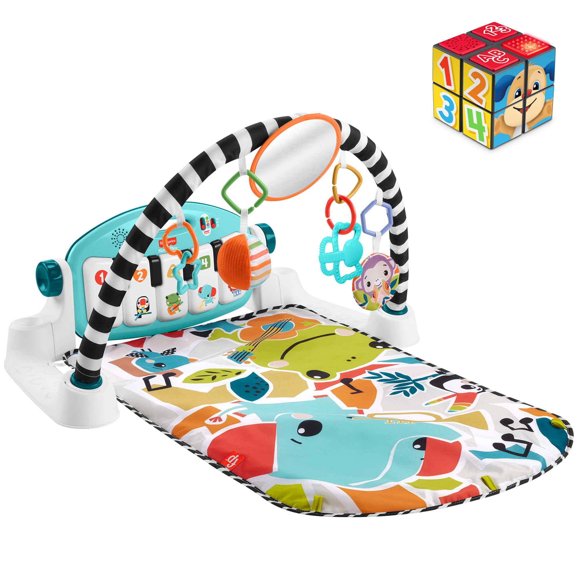 あんよでキック！感覚が育つ４WAYバイリンガル・ピアノジム 知育キューブセット 赤ちゃん・幼児おもちゃ 知育・学習玩具 室内遊具 ベビージム ・ プレイマット ・ 英語 ・ 外国語 0ヵ月から