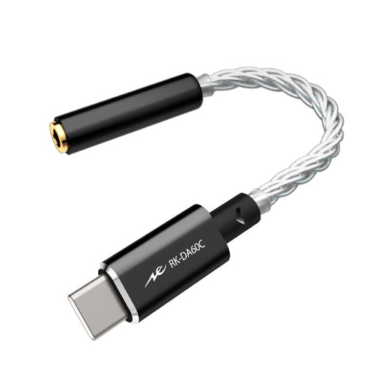 ラディウス　小型ポータブルDACアンプ(USB Type-Cφ3.5mm stereo mini jack) ブラック [ハイレゾ対応 /DAC機能対応]　RK-DA60CK