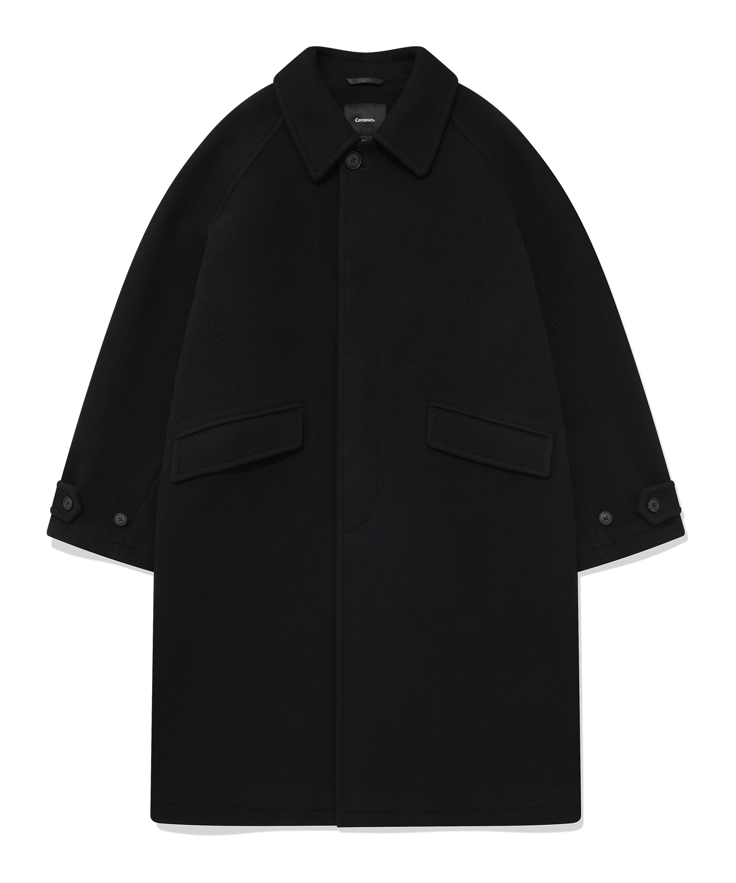 COVERNAT ウールバルマカンコートブラック
