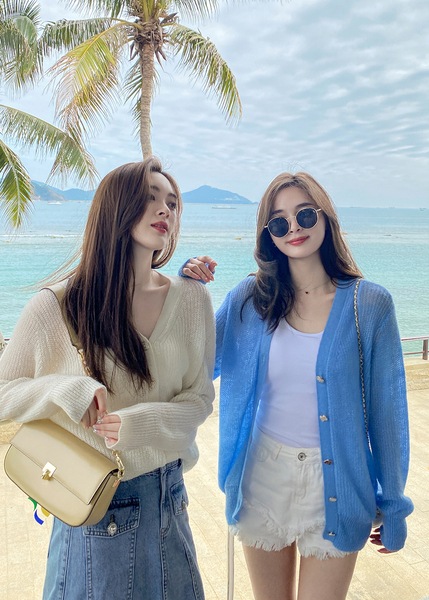 LIERKISS リエキスの親友の肌に優しいソフトでワックスのようなカーディガン