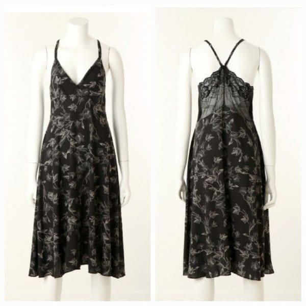 オルファ)高級で優雅なラインドローイングフラワーパターンフルスリップOFS5955