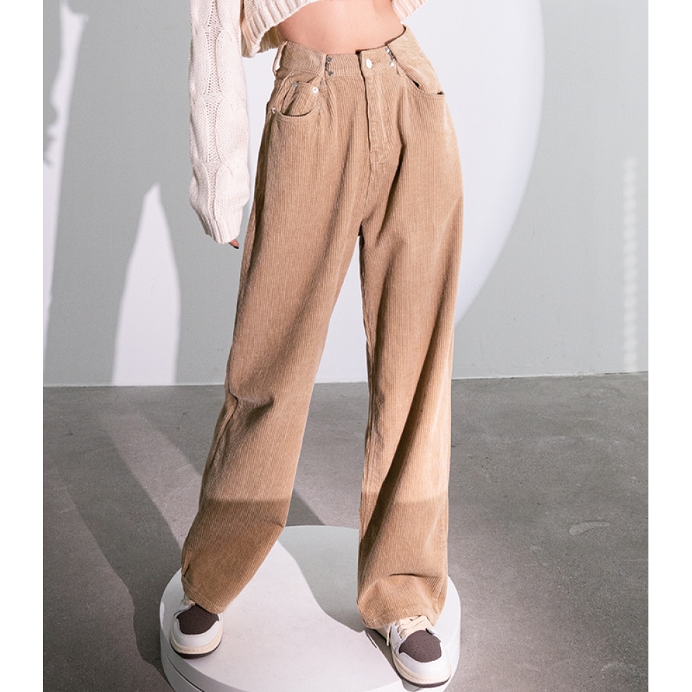 AVANDRESS コーデュロイバックルワイドパンツ ベージュ