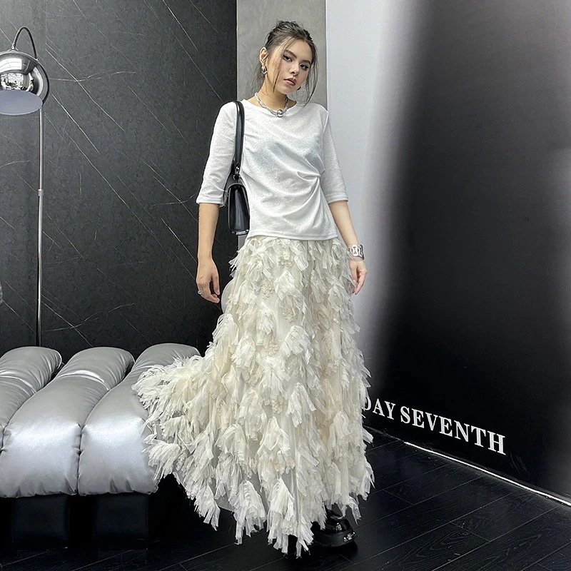 気質 2024新作 プリーツスカート 大きめサイズ スカート ロングスカートタイトスカート 百掛け 感 ルスカート