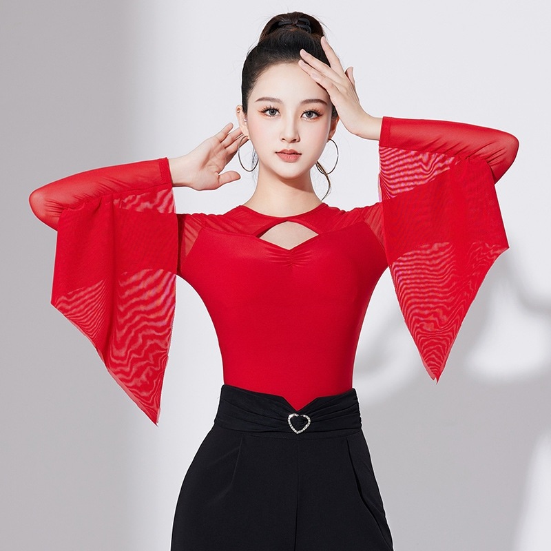 ラテンダンス ダンス服 大人用 ワルツダンス服 女性用 国家標準ダンス メッシュダンス モダンダンス トップス 5,273円