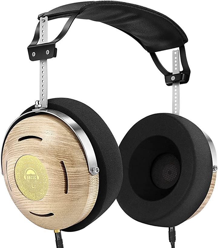 Ash ヘッドホン 有線 セミオープン型 ウッドハウジング 50mmドライバーユニット 着脱式ケーブル パソコン用 PC/スマホ対応 3.5mm