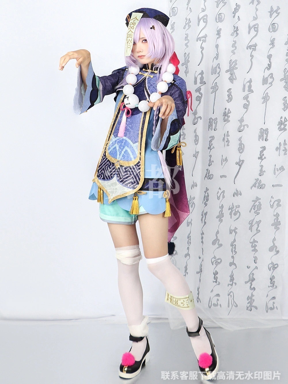 和服コスチュームコスチューム不死身 小キョンシー ハロウィン 小ゾンビ 原神 大人/子供2タイプ Qiqi 七七 セットアップ コスプレ 不卜盧の薬採り