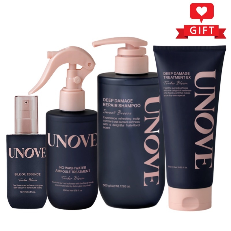 ディープダメージ ヘア4種セット / 韓国ヘアケア / 補修シャンプー & トリートメント & アンプル & エッセンス
