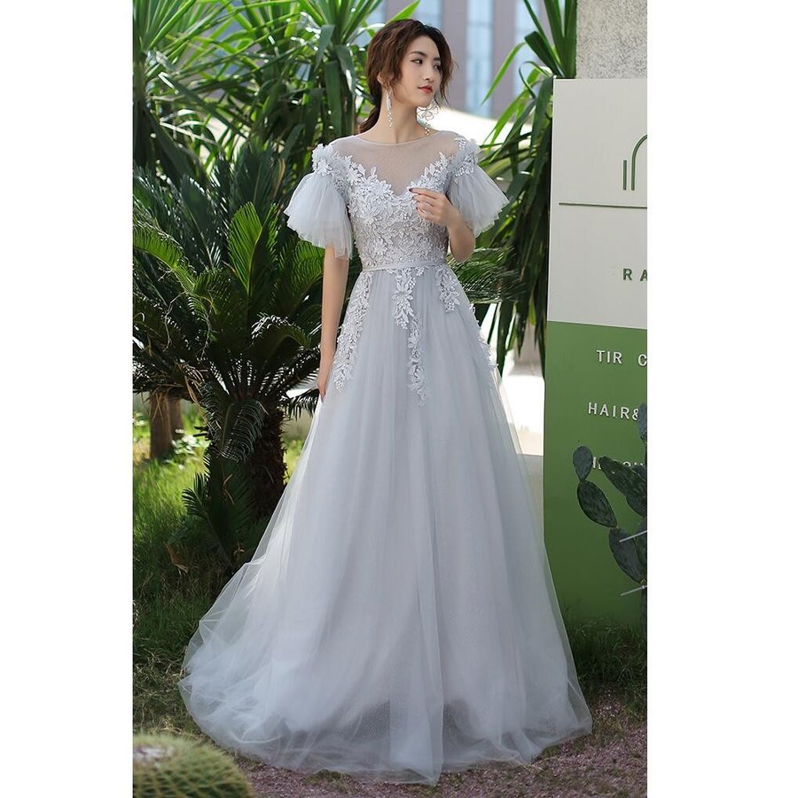 ウエディングドレス パーティードレス ロング丈ドレス 上品 大人 結婚式 Aラインワンピース 大きい 8,474円
