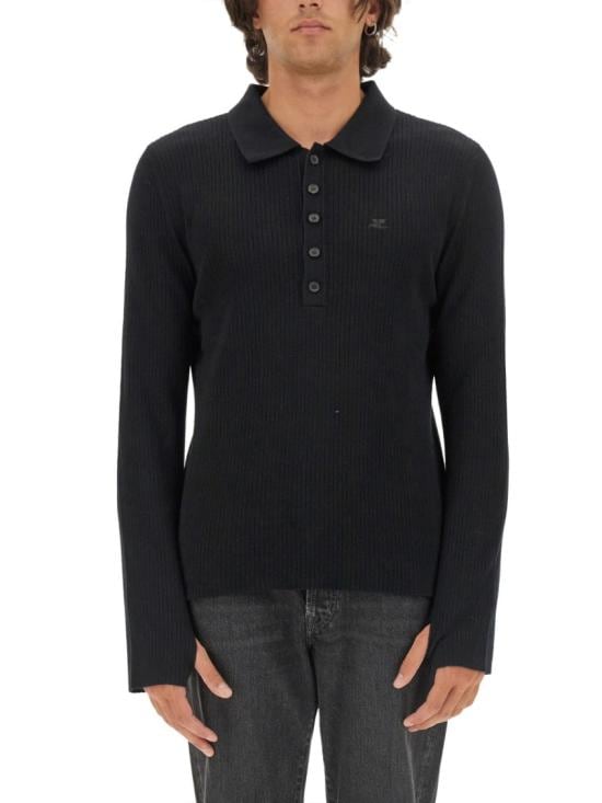 COURREGES Men Polo Shirts 324MPO038 FI00499999 Black