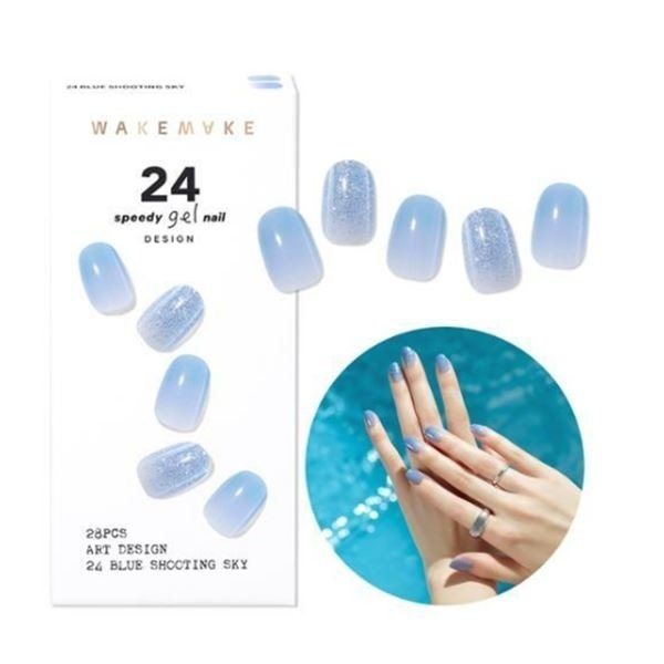 ウェイクメイクスピーディジェルネイルデザイン24ブルーシューティングスカイ ネイルチップ 予約受付中 Www Quartzhotel Mx