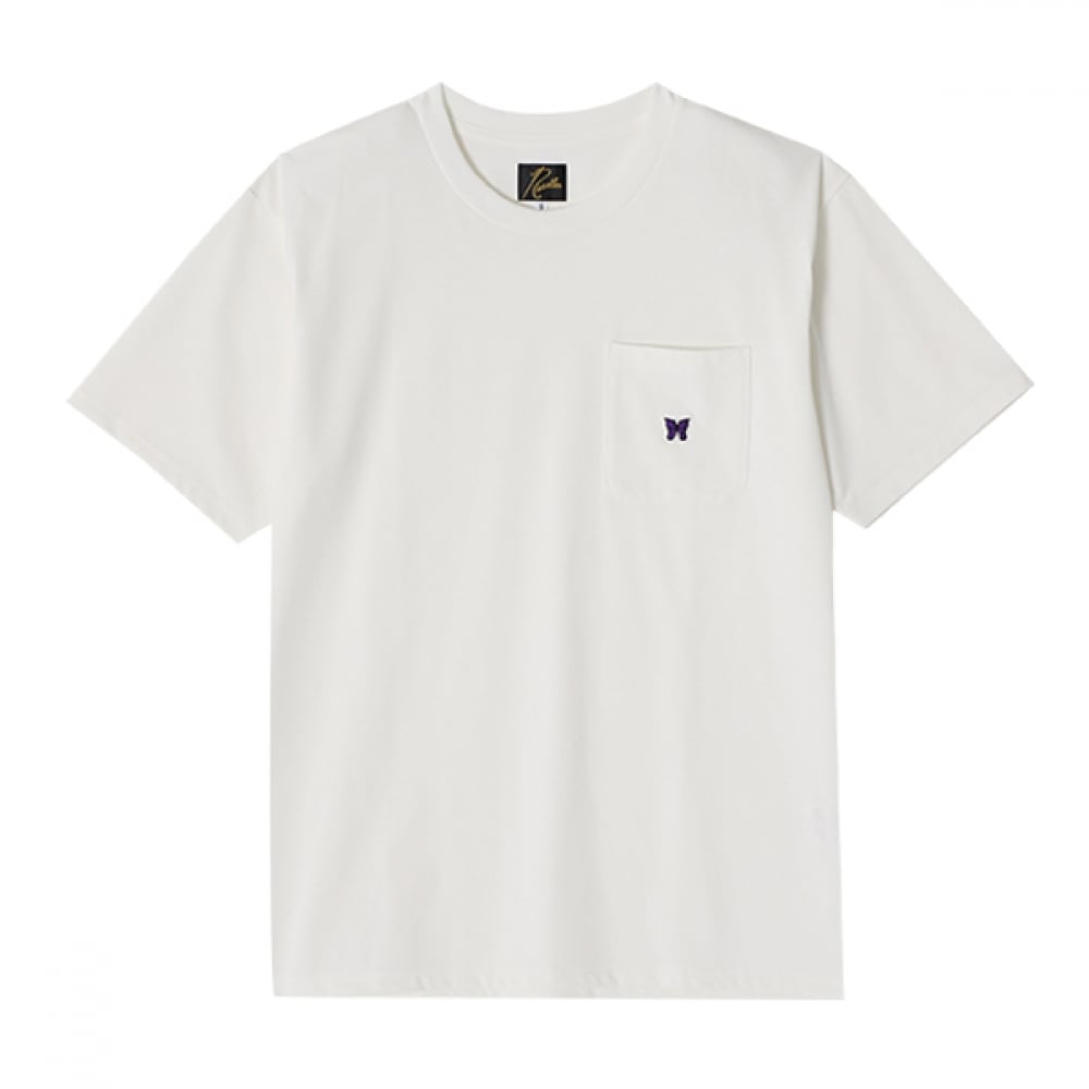 ニードルズ OT262 A-ホワイトポリジャージーメンズ半袖Tシャツ