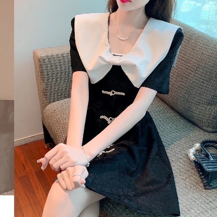 新しいフレンチレトロリボン改良ファッショナブルデイリーチャイナドレス若いスリムフィットドレス夏