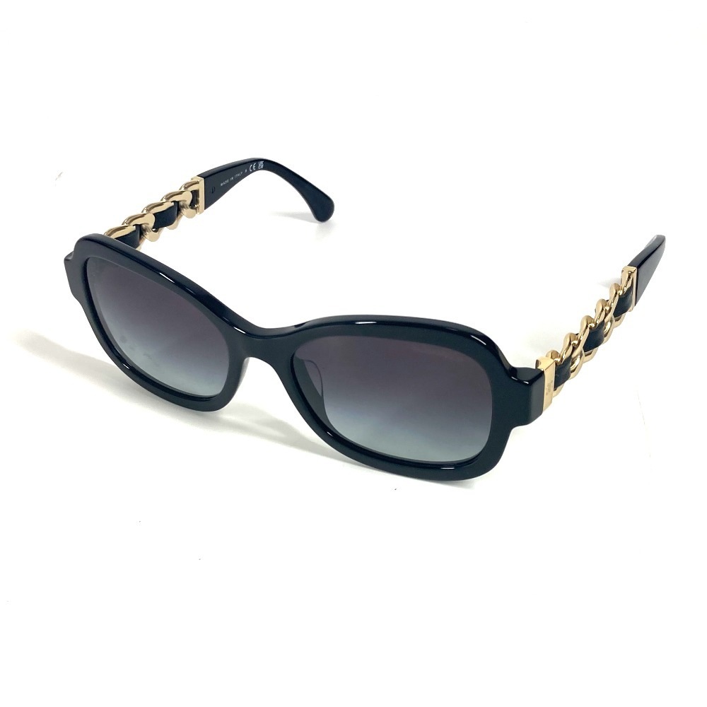 サングラス 5465-Q-A CC ココマーク ロゴ チェーン めがね メガネ アイウェア 眼鏡 プラスチック ブラック